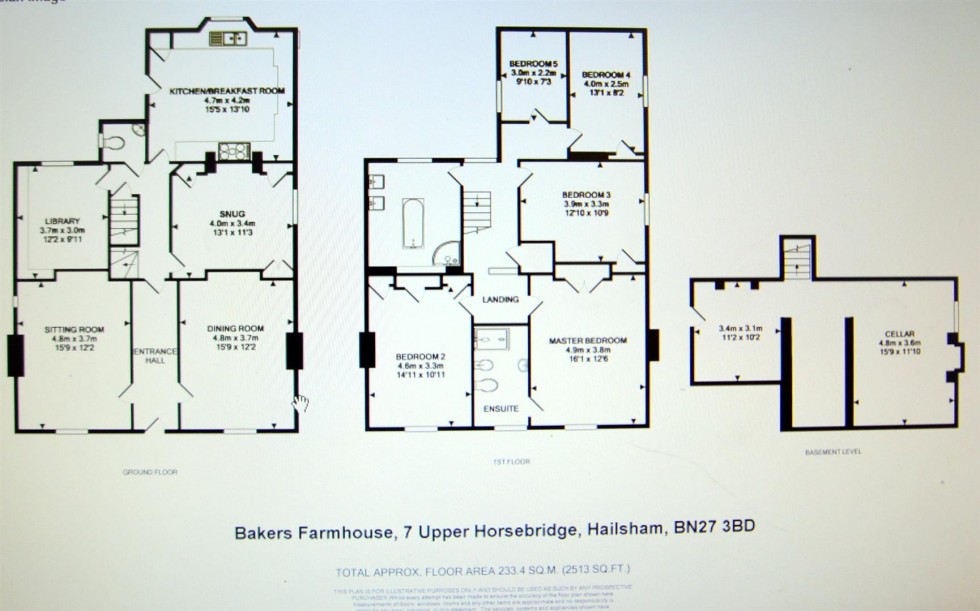 Floorplan for Upper Horsebridge, Hailsham