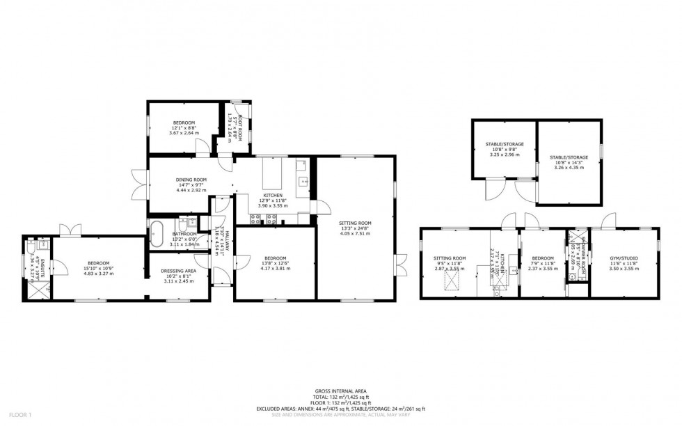 Floorplan for Cinderford Lane, Hellingly