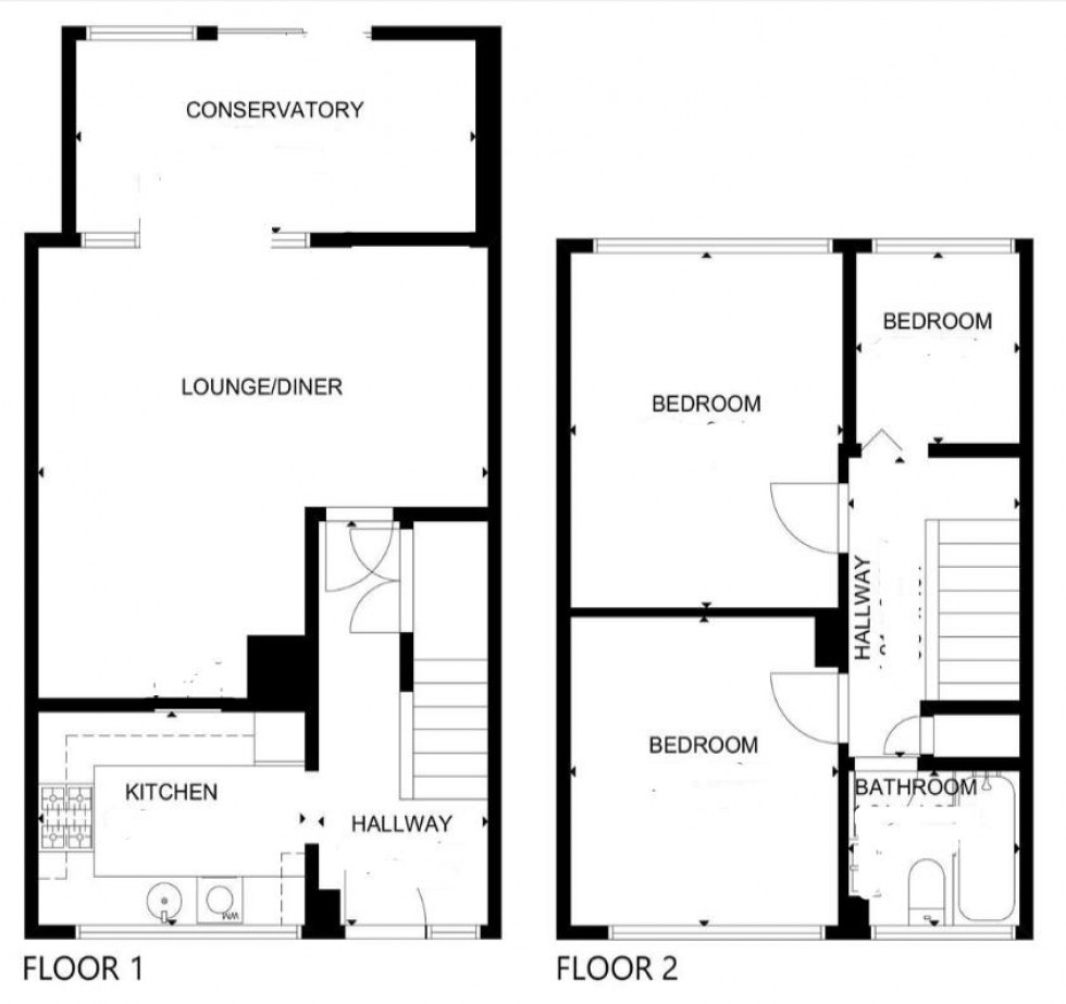 Floorplan for Sussex Close, Hailsham