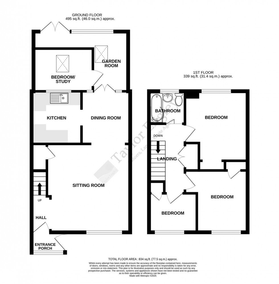 Floorplan for Oxendean Gardens, Lower Willingdon, Eastbourne