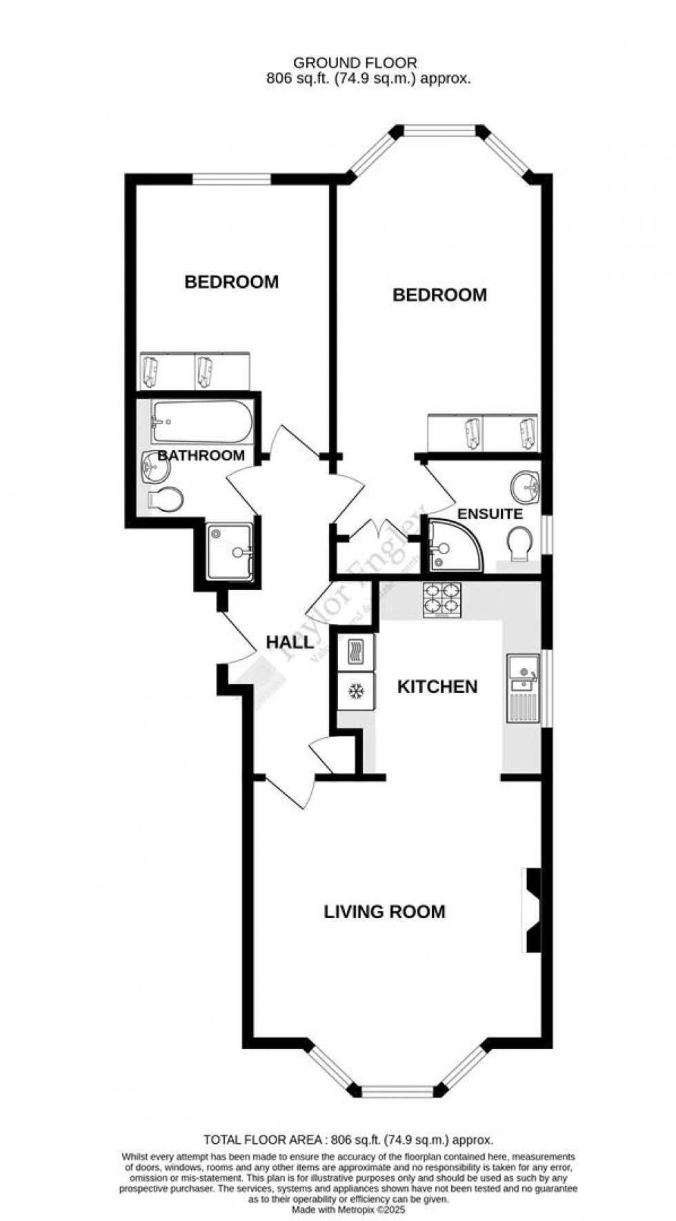Floorplan for Trinity Trees, West of Town Centre, Eastbourne