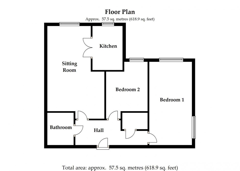 Floorplan for Southdown Court, Bellbanks Road, Hailsham