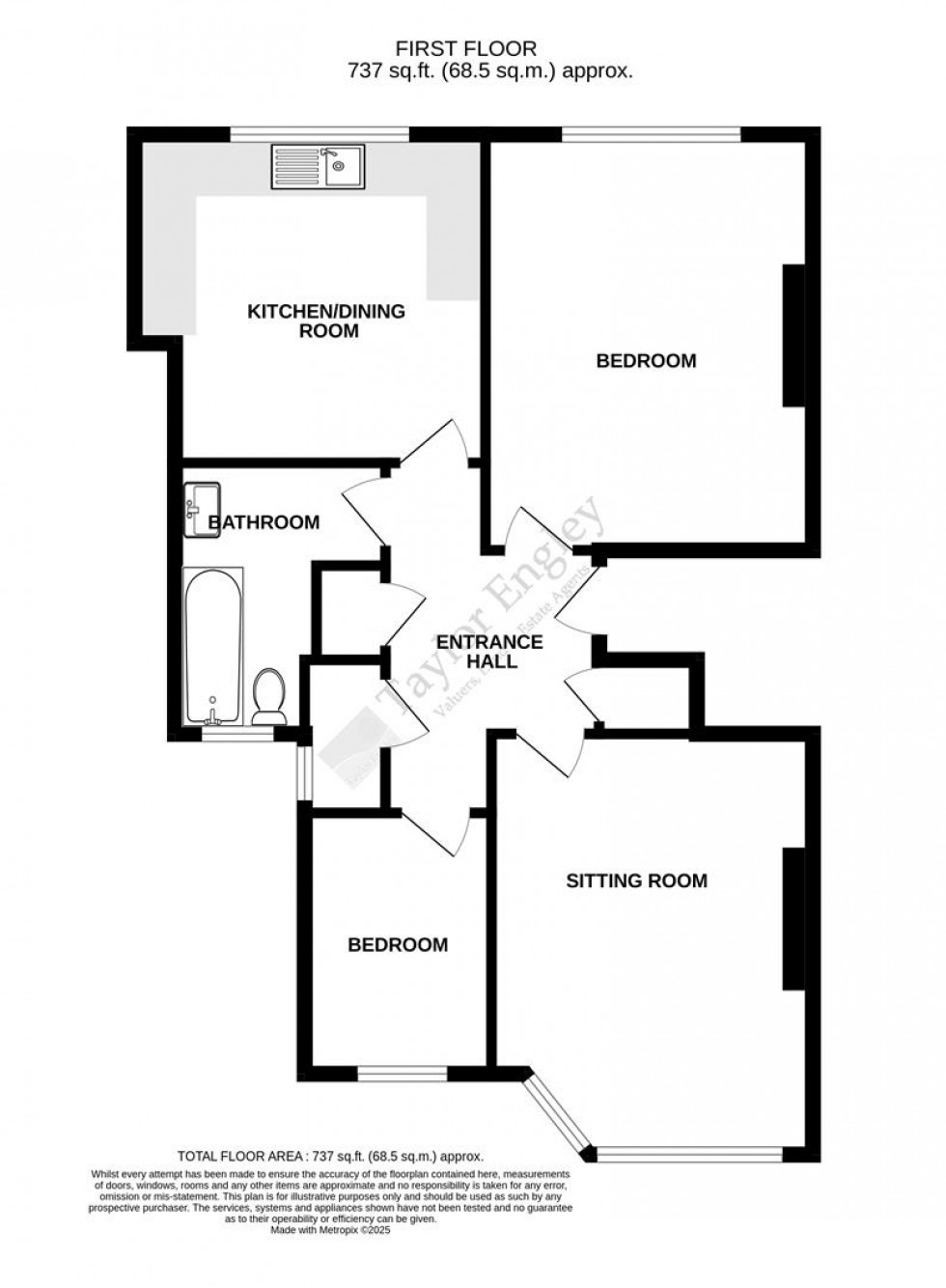 Floorplan for South Cliff Avenue, Eastbourne