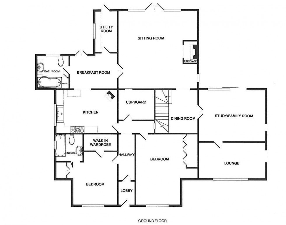 Floorplan for Dittons Road, Stone Cross, Pevensey