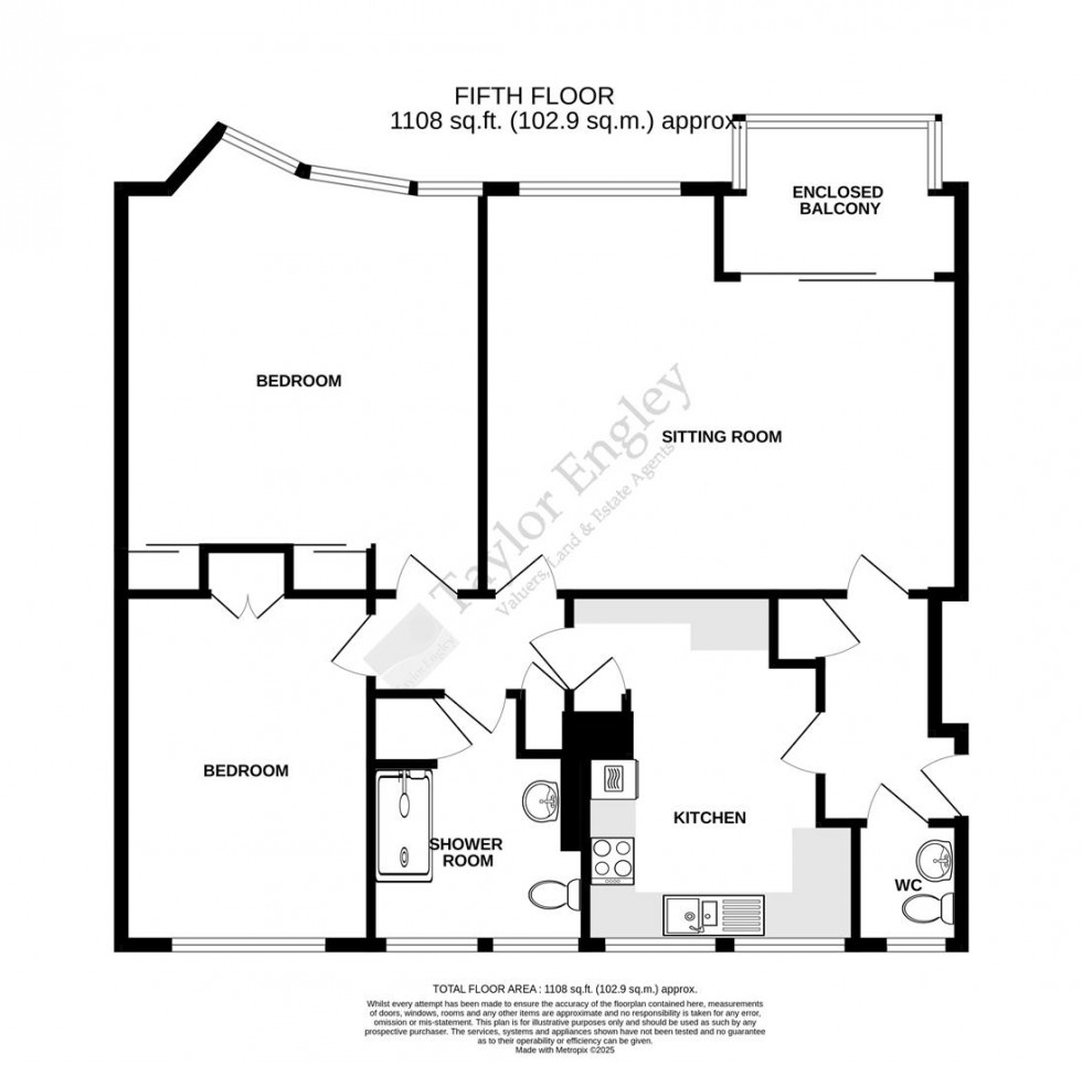 Floorplan for Compton Place Road, Saffrons, Eastbourne