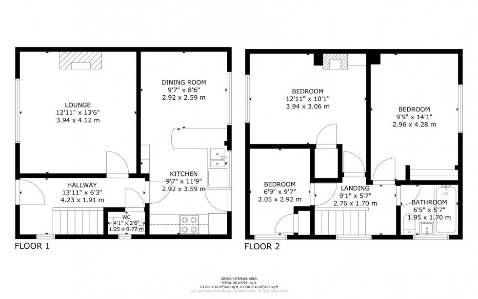 Floorplan for Avard Crescent, Eastbourne